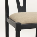 Trixie Black Wood Frame w Dark Taupe Fabric Seat Bar Stool - Default Title