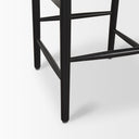 Trixie Black Wood Frame w Dark Taupe Fabric Seat Bar Stool - Default Title