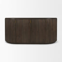 Terra 72L x 18W x 32H Dark Brown Wood Fluted Sideboard - Default Title