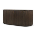 Terra 72L x 18W x 32H Dark Brown Wood Fluted Sideboard - Default Title