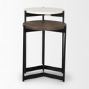 Larkin Marble Dark Brown Wood Tabletop Nesting EndSide Tables - Default Title