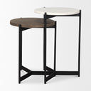 Larkin Marble Dark Brown Wood Tabletop Nesting EndSide Tables - Default Title