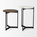Larkin Marble Dark Brown Wood Tabletop Nesting EndSide Tables - Default Title