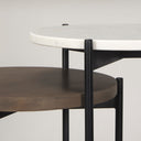 Larkin Marble Dark Brown Wood Tabletop Nesting EndSide Tables - Default Title