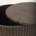 Terra 18L x 18W x 22H Dark Brown Wood Fluted Round Side Table - Default Title