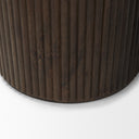 Terra 18L x 18W x 22H Dark Brown Wood Fluted Round Side Table - Default Title