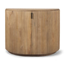 Terra Fluted Light Brown Wood 2-Door Accent Cabinet - Default Title