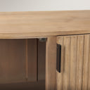 Terra Fluted Light Brown Wood 2-Door Accent Cabinet - Default Title