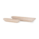 Athena Set of 2 Extra Large Light-Wash Reclaimed Wood Trays - Default Title
