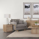 Grier Light Brown Wood w Cane End Table - Default Title