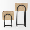 Jadine Set of 2 Beige Wood w Black Metal Arch Frames - Default Title