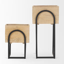 Jadine Set of 2 Beige Wood w Black Metal Arch Frames - Default Title
