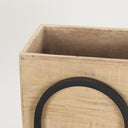 Jadine Set of 2 Beige Wood w Black Metal Arch Frames - Default Title