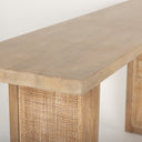Grier 65 Light Brown Solid Wood w Cane Console Table - Default Title