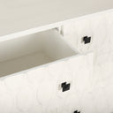 Savannah White Fir Veneer w Gray Metal 6-Drawer Sideboard - Default Title