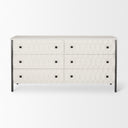 Savannah White Fir Veneer w Gray Metal 6-Drawer Sideboard - Default Title