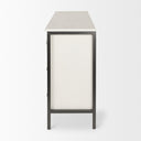 Savannah White Fir Veneer w Gray Metal 6-Drawer Sideboard - Default Title