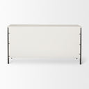 Savannah White Fir Veneer w Gray Metal 6-Drawer Sideboard - Default Title