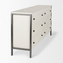 Savannah White Fir Veneer w Gray Metal 6-Drawer Sideboard - Default Title