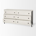 Savannah White Fir Veneer w Gray Metal 6-Drawer Sideboard - Default Title