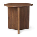 Enzo 32 Round Tabletop w Fluted Wood Base Foyer Accent Table - Default Title