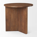 Enzo 32 Round Tabletop w Fluted Wood Base Foyer Accent Table - Default Title