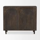 Tucker Dark Brown Wood w Carved Arch Pattern 2 Door Cabinet - Default Title