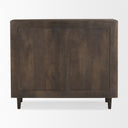 Tucker Dark Brown Wood w Carved Arch Pattern 2 Door Cabinet - Default Title