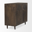 Tucker Dark Brown Wood w Carved Arch Pattern 2 Door Cabinet - Default Title