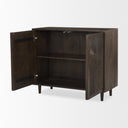 Tucker Dark Brown Wood w Carved Arch Pattern 2 Door Cabinet - Default Title