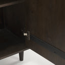 Tucker Dark Brown Wood w Carved Arch Pattern 2 Door Cabinet - Default Title