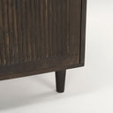 Tucker Dark Brown Wood w Carved Arch Pattern 2 Door Cabinet - Default Title