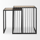 Miles Black Metal w Light Wood Nesting EndSide Table - Default Title
