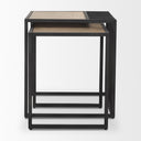 Miles Black Metal w Light Wood Nesting EndSide Table - Default Title