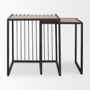 Miles Black Metal w Light Wood Nesting EndSide Table - Default Title