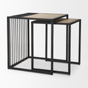 Miles Black Metal w Light Wood Nesting EndSide Table - Default Title