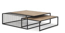 Miles Black Metal w Light Wood Nesting Coffee Table - Default Title
