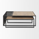 Miles Black Metal w Light Wood Nesting Coffee Table - Default Title