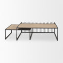 Miles Black Metal w Light Wood Nesting Coffee Table - Default Title