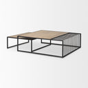 Miles Black Metal w Light Wood Nesting Coffee Table - Default Title