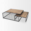 Miles Black Metal w Light Wood Nesting Coffee Table - Default Title