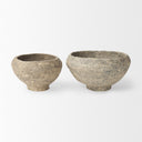 Sonu Set of 2 Gray Paper Mache Half-Pot Bowls - Default Title