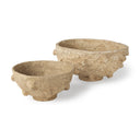 Sonam Set of 2 Beige Paper Mache Spiked Bowls - Default Title