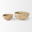 Sonam Set of 2 Beige Paper Mache Spiked Bowls - Default Title