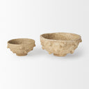 Sonam Set of 2 Beige Paper Mache Spiked Bowls - Default Title