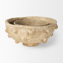 Sonam Set of 2 Beige Paper Mache Spiked Bowls - Default Title