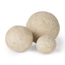 Sunita Set of 3 Beige Paper Mache Orbs - Default Title