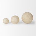 Sunita Set of 3 Beige Paper Mache Orbs - Default Title