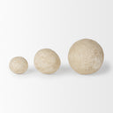 Sunita Set of 3 Beige Paper Mache Orbs - Default Title