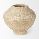 Ritu Small Beige Paper Mache Pot Vase - Default Title